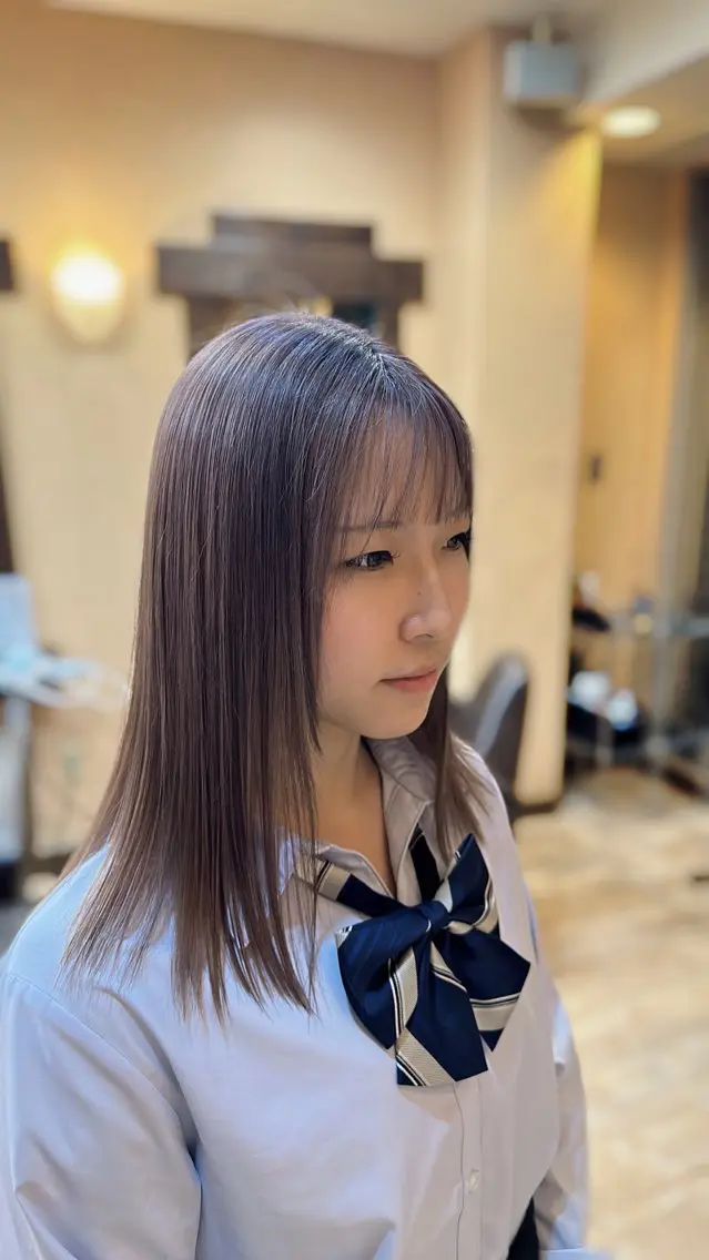 セミロング カラー 透明感カラー ラベンダーカラー ラベンダーピンク ピンクカラー ボブ,レイヤー🩵 Maho🐻‍❄️のヘアスタイル