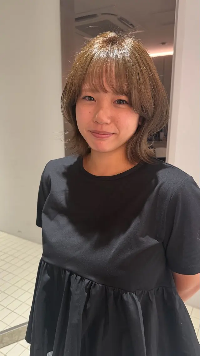 ミディアム カラー ミント ヘアカラー サキ🇰🇷 /立川 韓国/透明感/艶髪のヘアスタイル