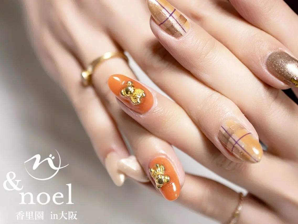 ネイル ブラウン オフィスネイル シンプルネイル ハンドネイル Nailsalon ＆Noelのネイルデザイン