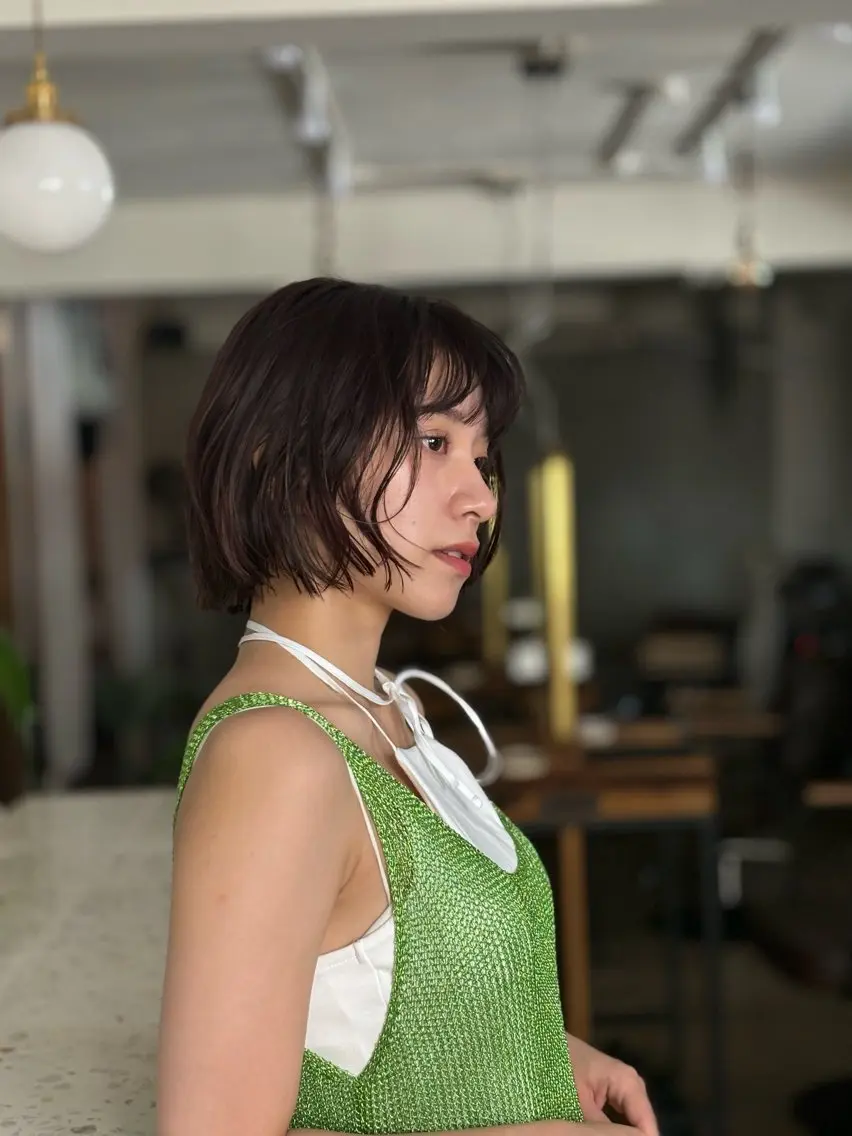 ミディアム カラー ミディアムパーマ ボブ カット ヘアカラー トリートメント ayano🫧 《CIEN》のヘアスタイル