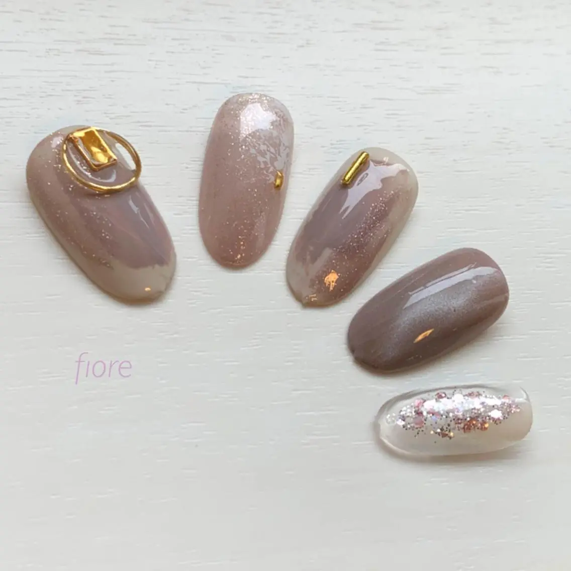 ネイル ニュアンスネイル ピンク ピンクベージュ fiore みゆきのネイルデザイン