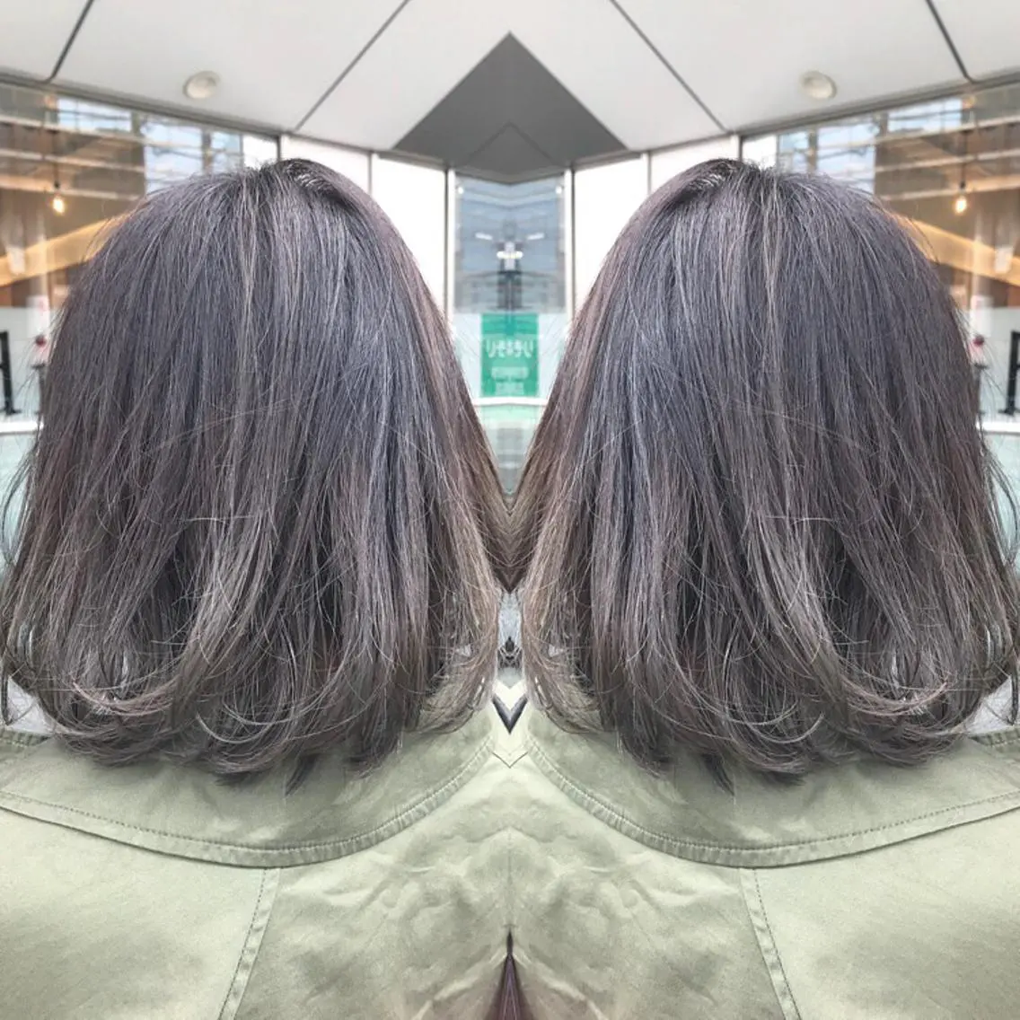 ミディアム カラー グレージュ ハイライトカラー ハイライト 青木 茂樹⭐️ 透明感カラーのヘアスタイル