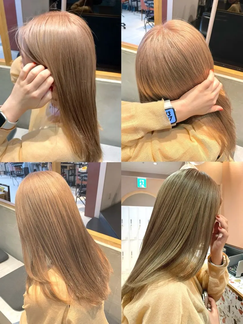 ロング カラー ヘアアレンジ ヘアカラー トリートメント 🎈ブリーチなし暖色 カラー/レッド/ゆいのヘアスタイル