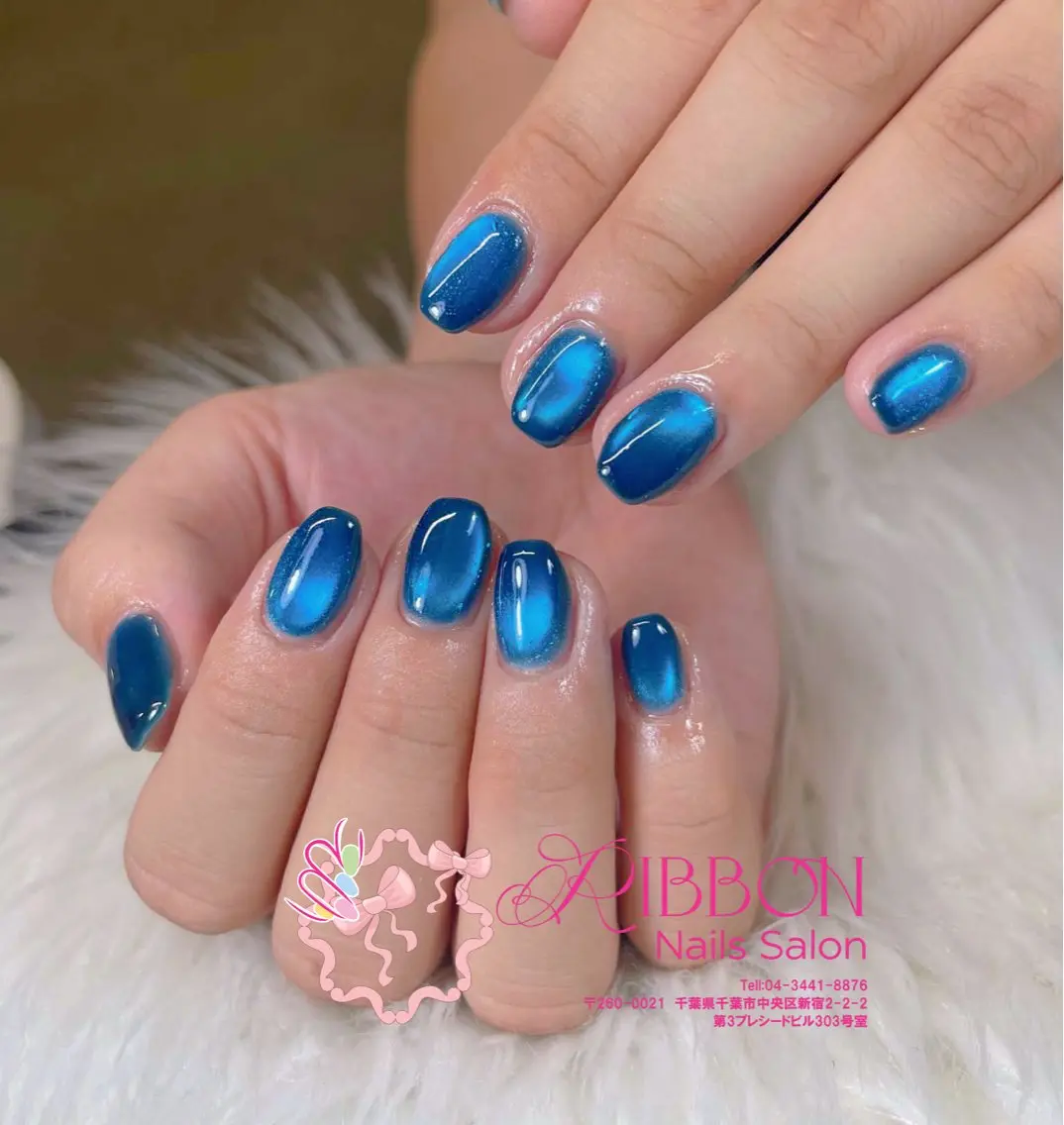 ネイル フレンチネイル ジェルネイル マグネットネイル 持ち込み ニュアンスネイル ハンドネイル Ribbonnail salonのネイルデザイン