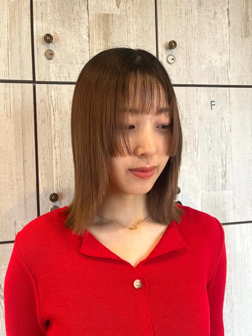 ミディアム ♡ナナコ♡ レイヤー /ブリーチ/艶髪のヘアスタイル