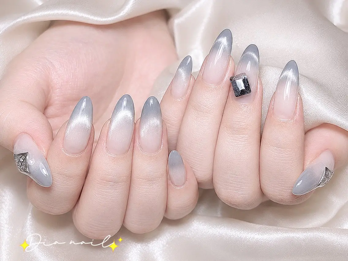 ネイル フットネイル 韓国ネイル レース マグネットネイル ニュアンスネイル ハンドネイル Dia nail サロンのネイルデザイン