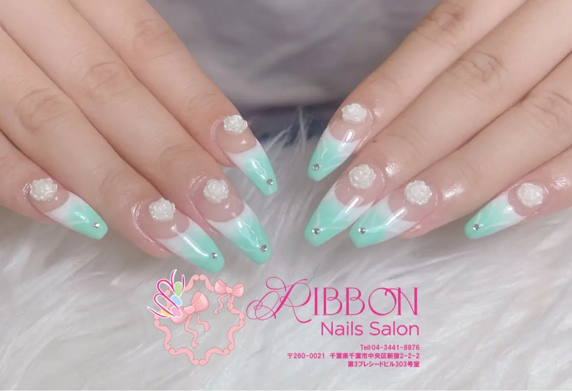 ネイル フットネイル フレンチネイル ジェルネイル マグネットネイル 持ち込み ハンドネイル Ribbonnail salonのネイルデザイン