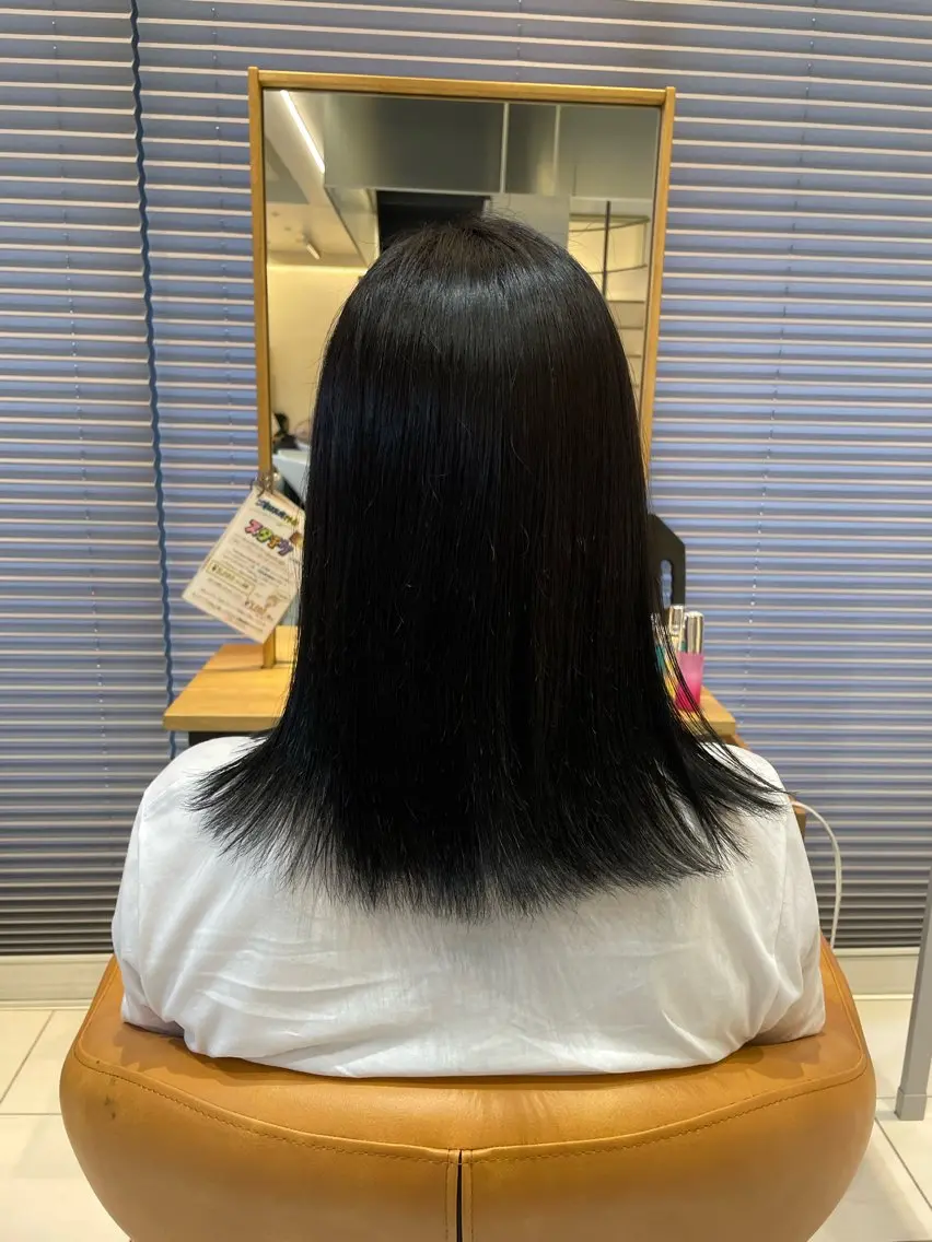 カラー 黒髪 ブルーカラー ブルーブラック 🌷【暖色艶カラー】 shiori🌷のヘアスタイル