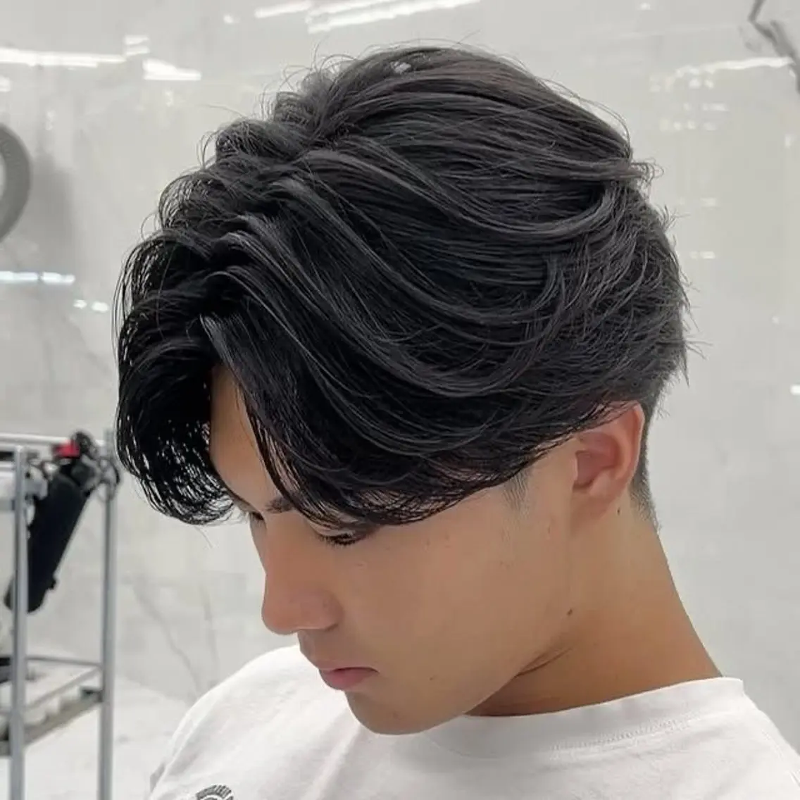 ミディアム パーマ メンズ カット パーマ きょーすけ 💈barberのヘアスタイル