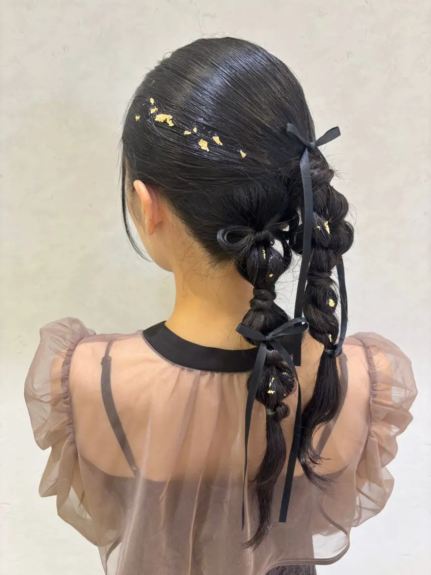 ロング ヘアアレンジ ヘアセット 暖色カラー/アレンジ 🌺URUHA🌺のヘアスタイル