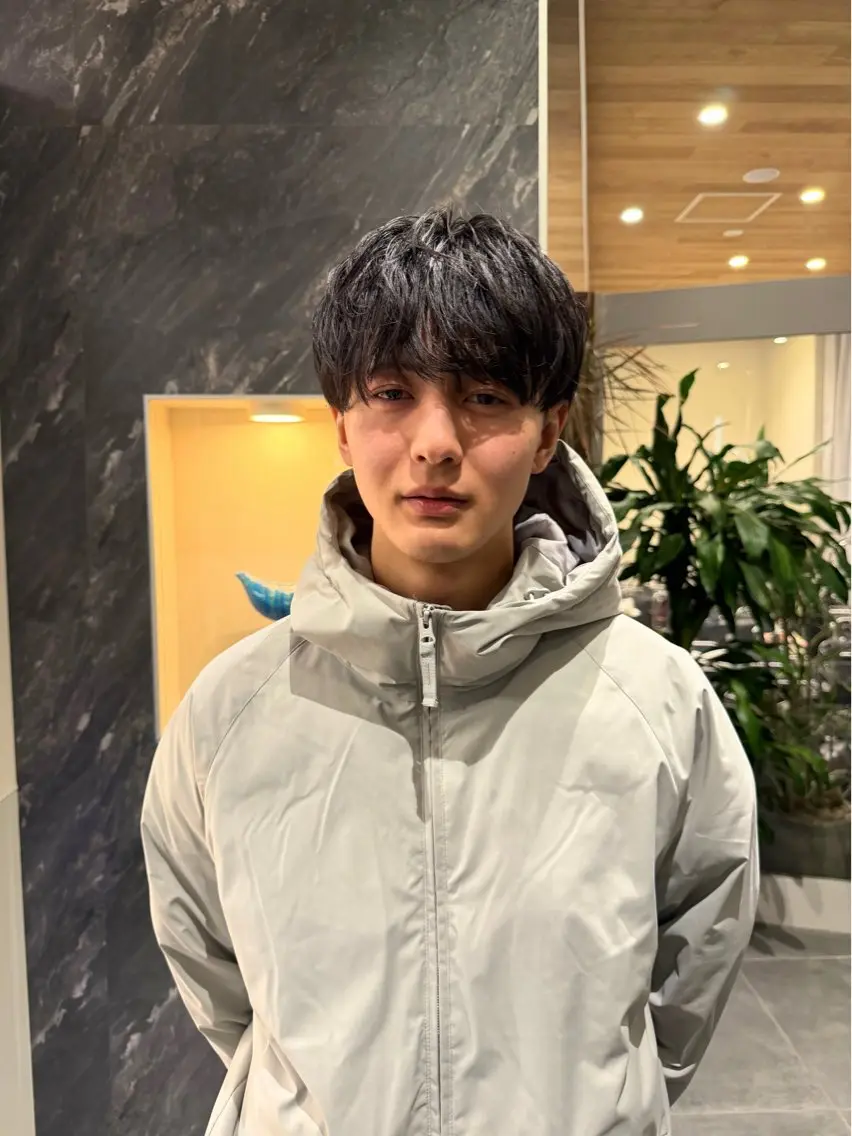 ミディアム メンズ カット 💈原宿指名No.1 センターパート💈のヘアスタイル