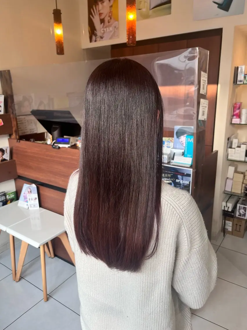 ロング くせ毛 髪質改善 カット 縮毛矯正 トリートメント 小野 友暉のヘアスタイル