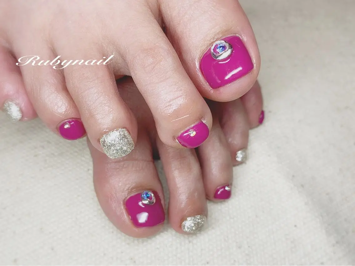ネイル ピンク ハンドネイル プライベートサロン Rubynailのネイルデザイン