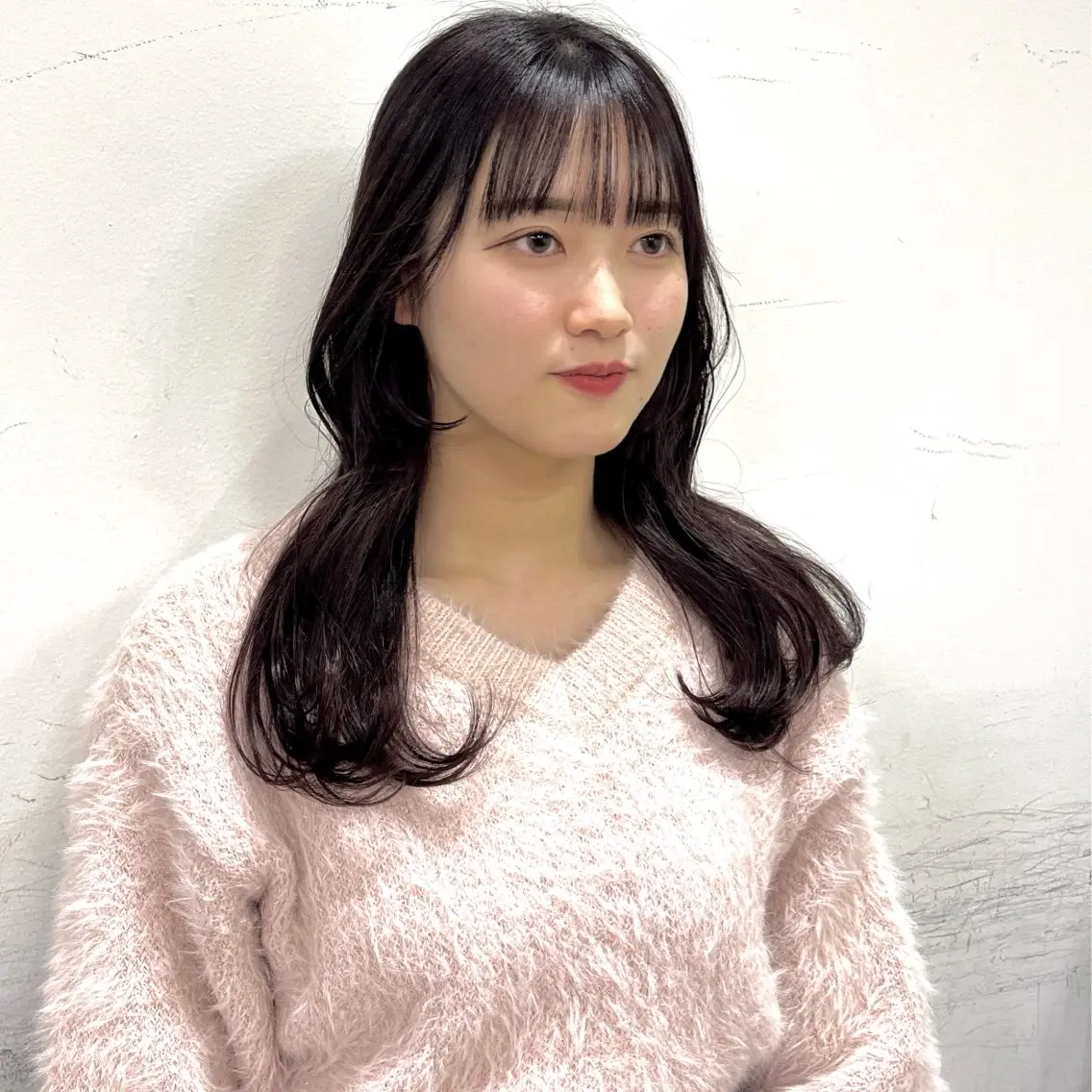 セミロング カラー 無料カットモデル ユナのヘアスタイル
