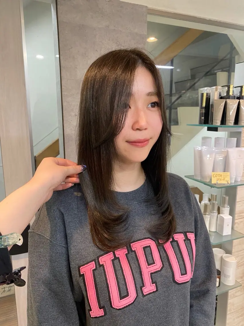 ロング カラー レイヤーカット カット ヘアカラー MIREI /韓国風 ショート/大阪美容室のヘアスタイル