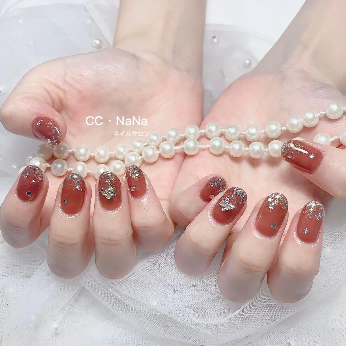 ネイル キラキラネイル ワンホンネイル ハンドネイル CC NaNa ワンホンネイル🌙Nのネイルデザイン