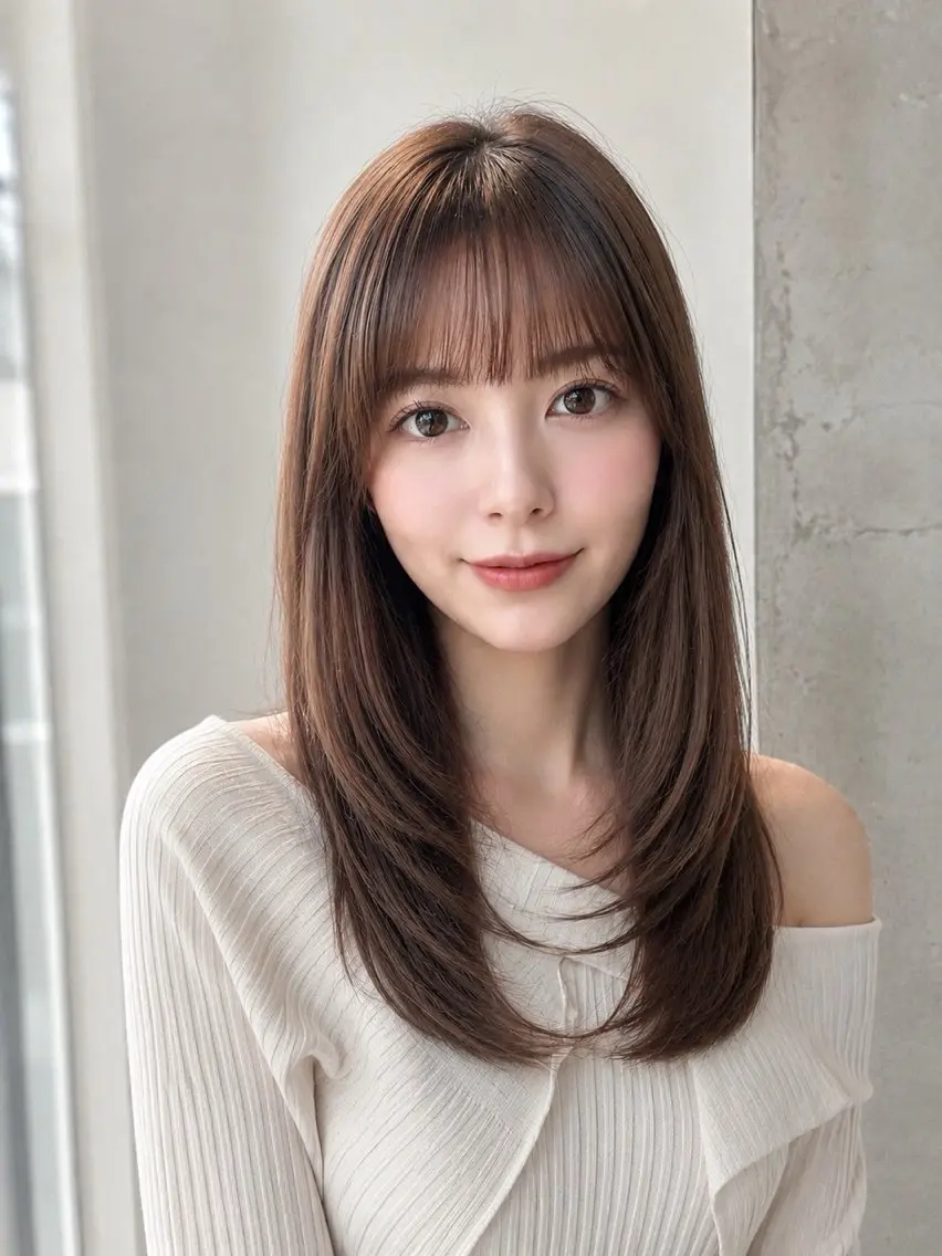 ロング カラー カット ヘアカラー トリートメント ヘッドスパ 💎レイヤー/韓国 💎石戸谷のヘアスタイル
