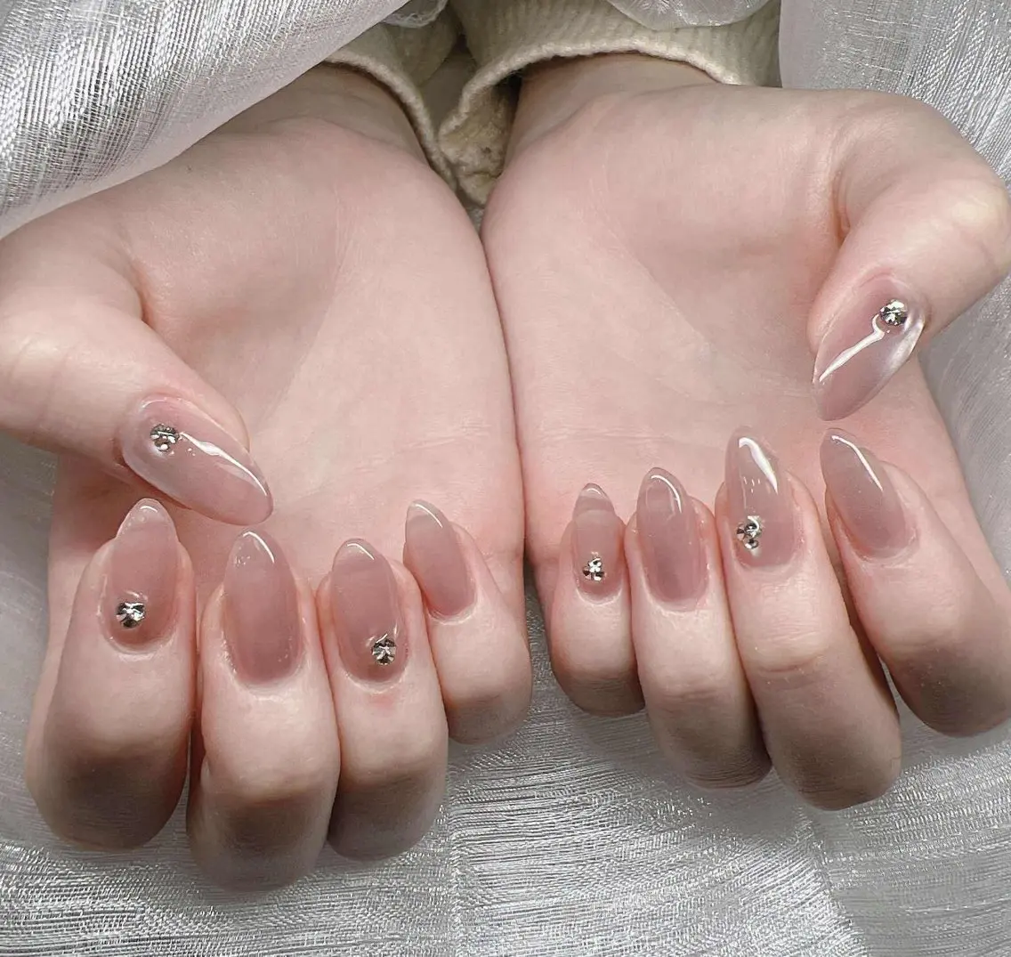 ネイル 長さ出し グラデーション 卒業式 キラキラネイル マグネットネイル ハンドネイル Lee Nailsのネイルデザイン