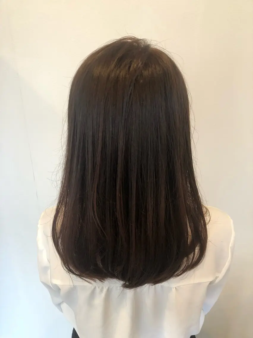 ミディアム カラー パーマ 縮毛矯正 トリートメント 森田 真由のヘアスタイル