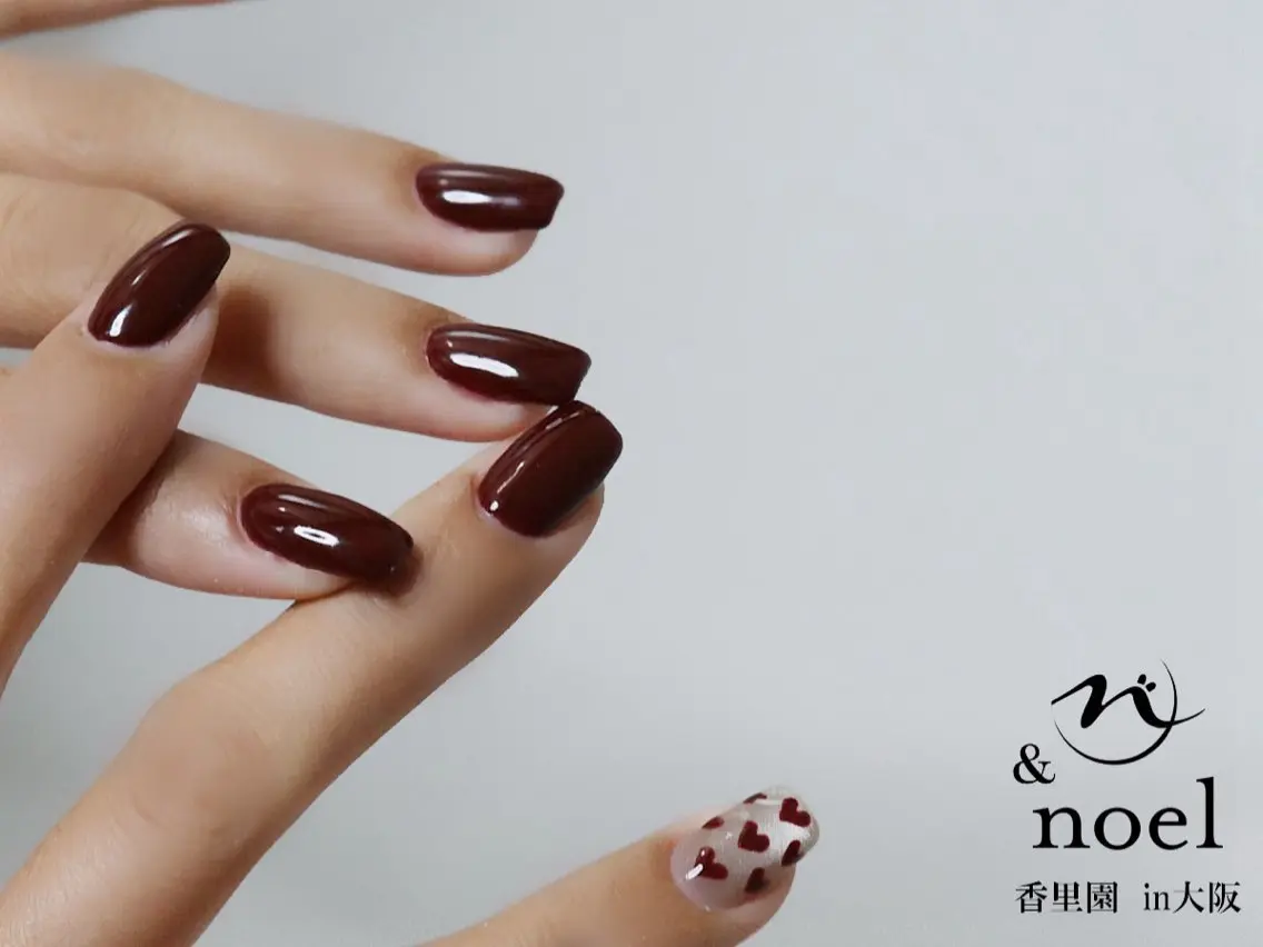 ネイル ハート マグネットネイル バレンタイン ハンドネイル Nailsalon ＆Noelのネイルデザイン