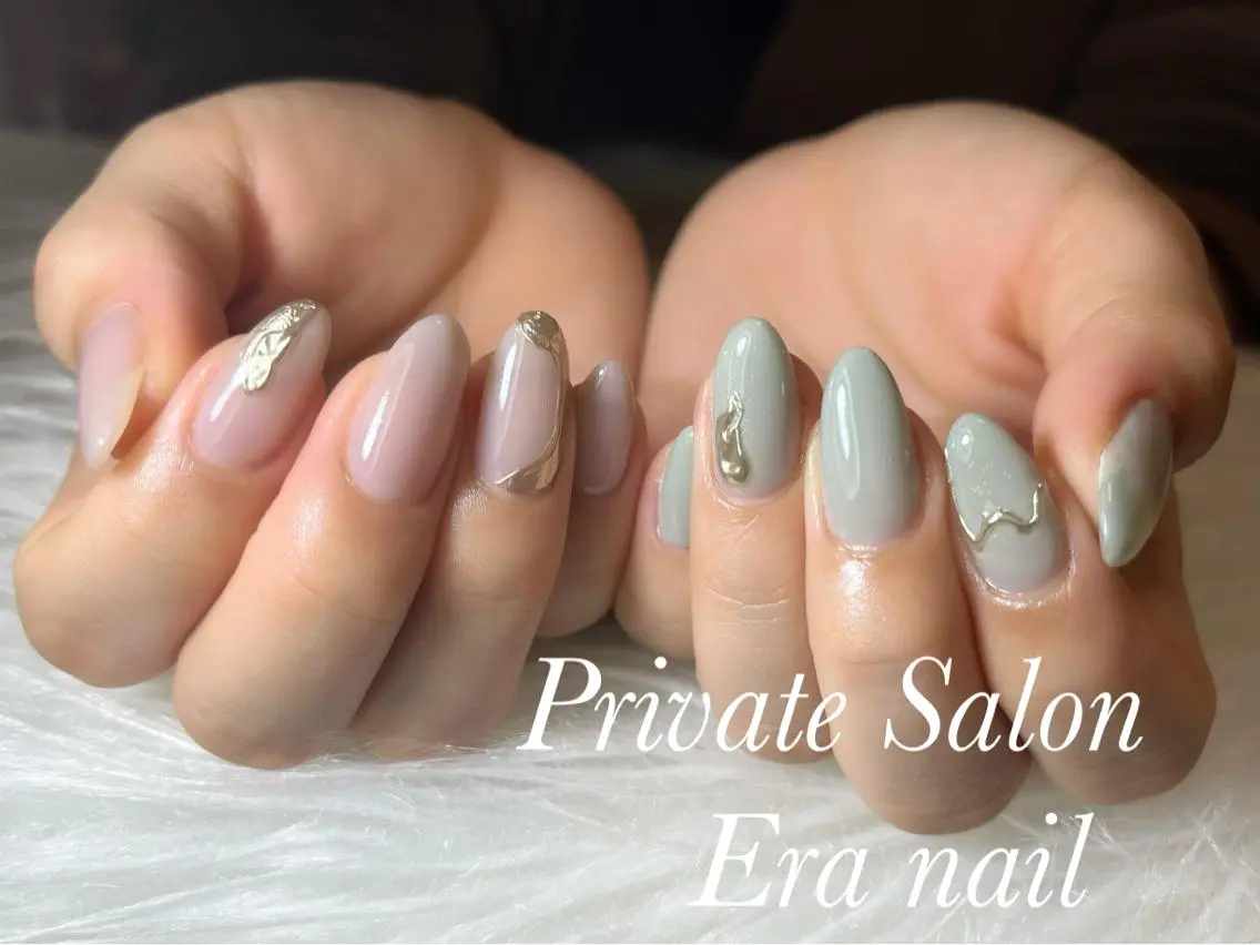 ネイル ミラーネイル ワンカラーネイル ハンドネイル Era nailのネイルデザイン