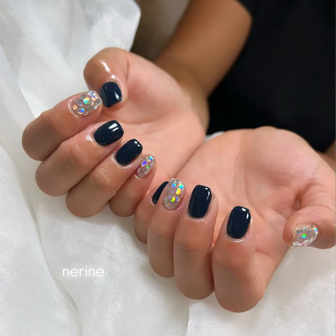 ネイル ネイビー ハンドネイル nail salon nerineのネイルデザイン