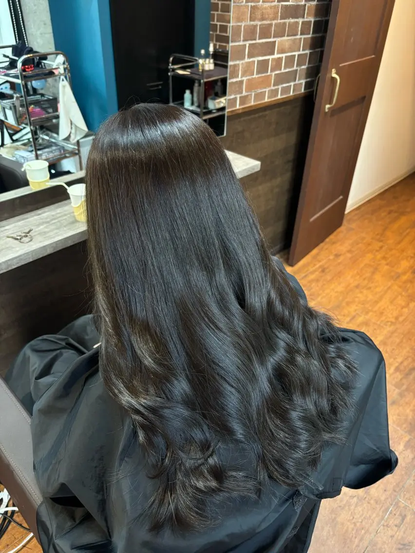 ロング カット ヘアカラー トリートメント mayuki /暖色/艶カラーのヘアスタイル