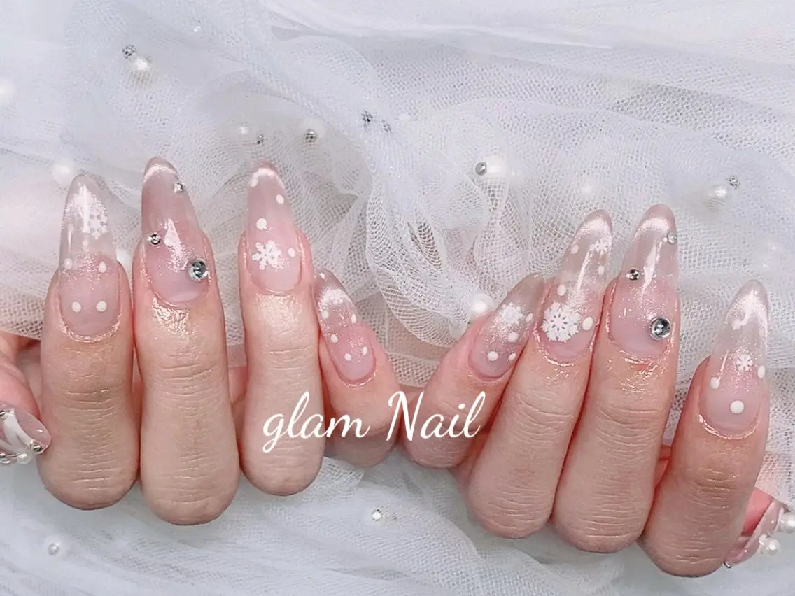 ネイル エツメ💅 長さ出し🎀デザインのネイルデザイン