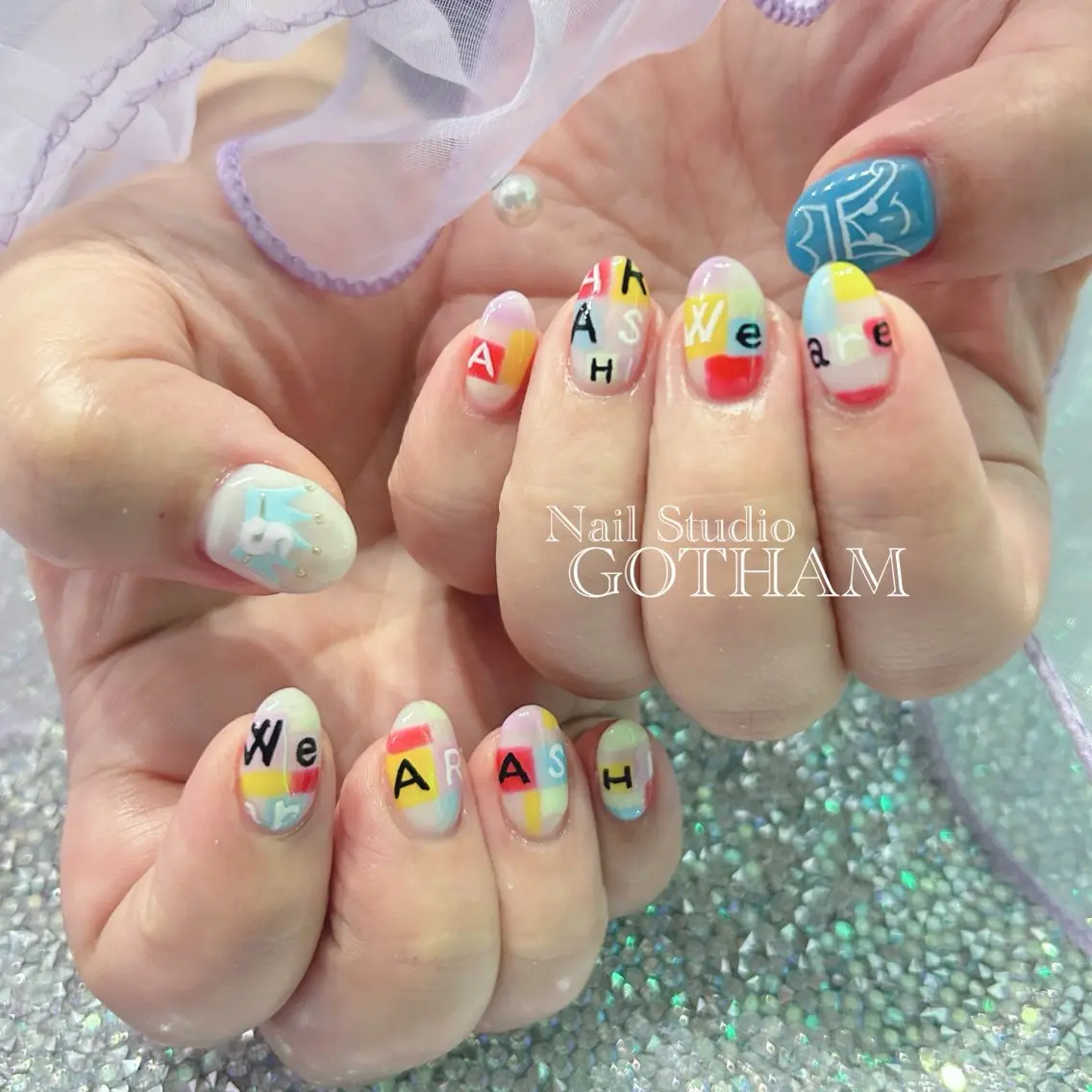 ネイル ハンドネイル 高円寺駅からすぐ🌈 ネイルGOTHAMのネイルデザイン