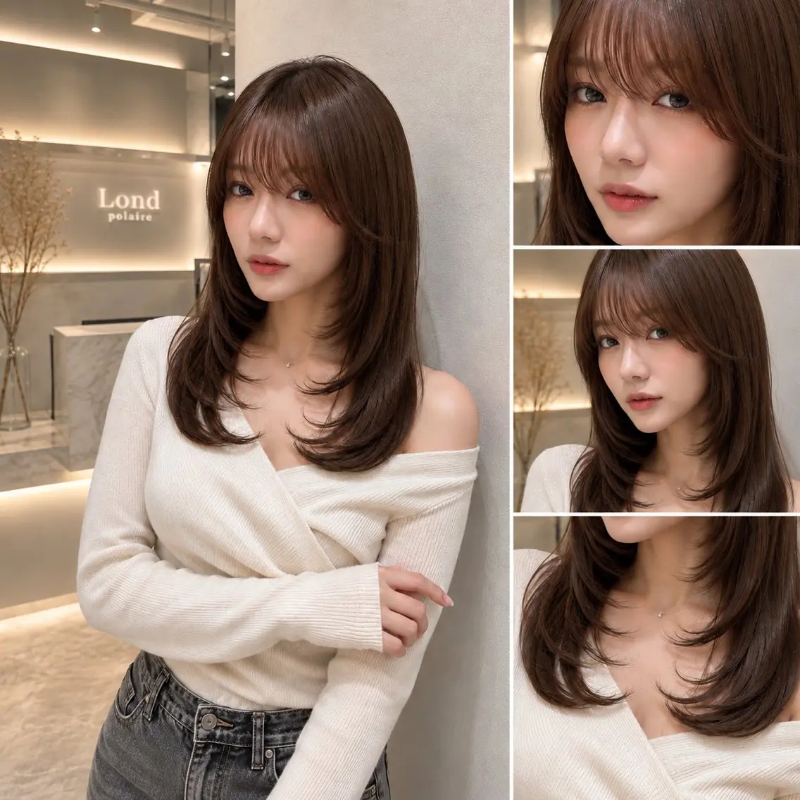 ミディアム カラー カット ヘアカラー トリートメント 🦋韓国風レイヤー/ 艶髪矯正🦋凛太郎のヘアスタイル