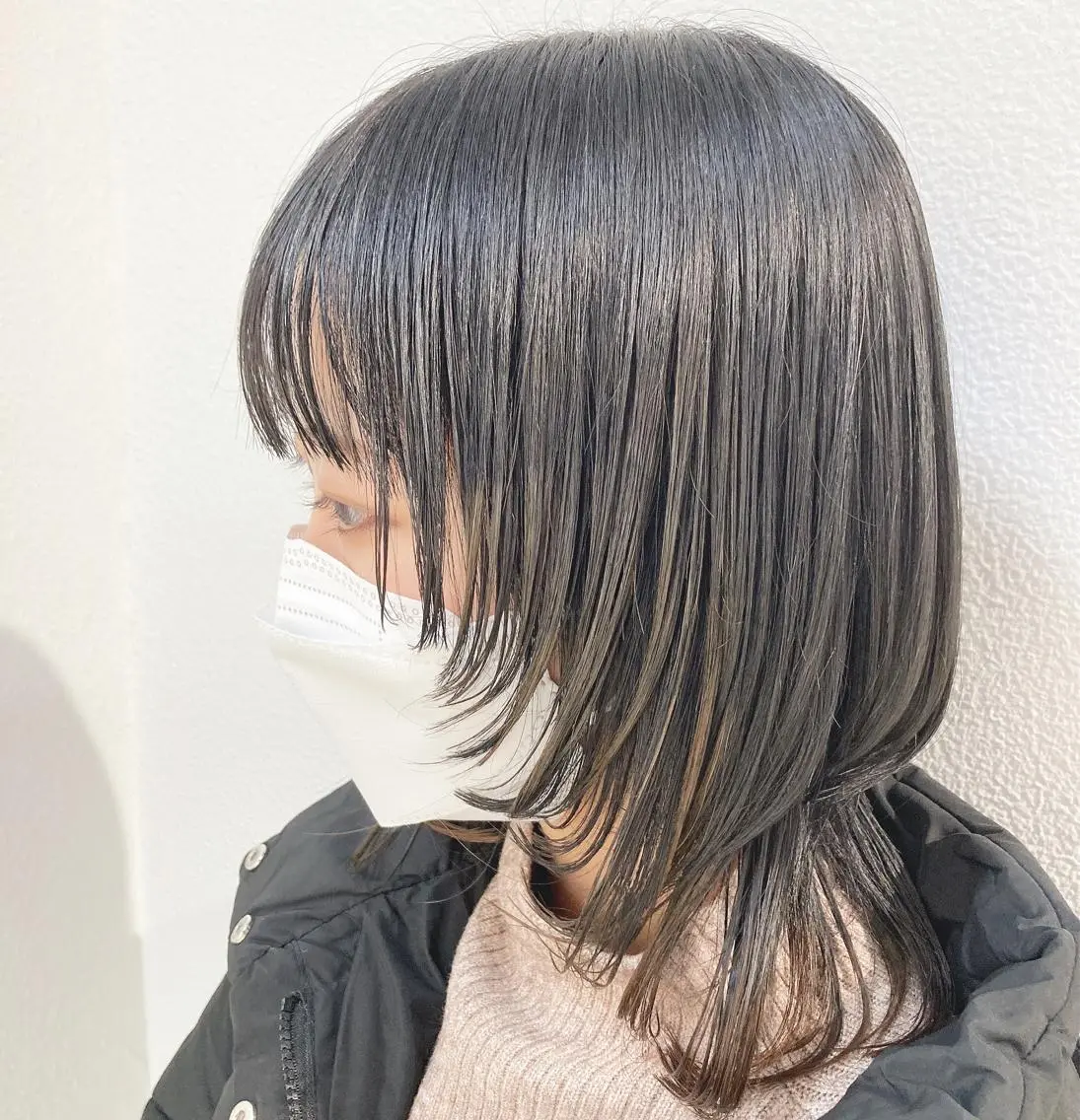ミディアム ウルフカット カット ヘッドスパ スキバサミを使わない カット🌼唯🌼のヘアスタイル