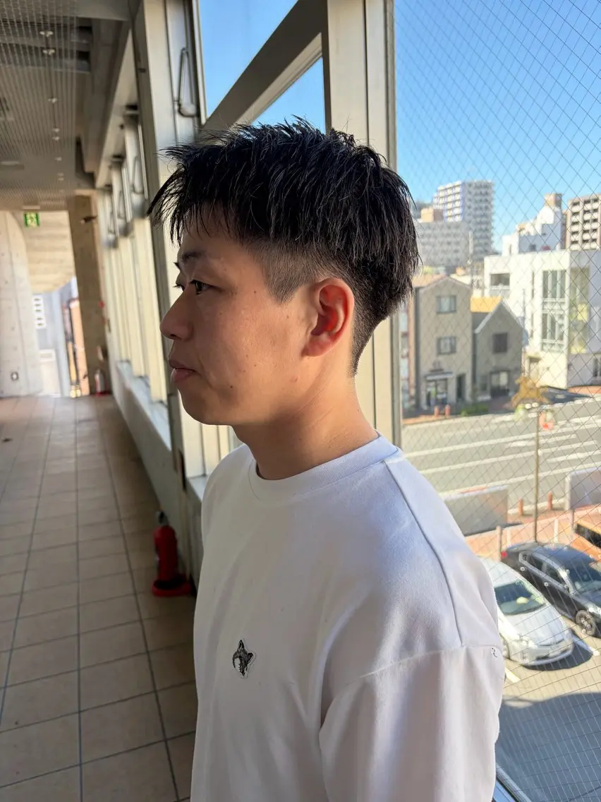 メンズ アップバング 安藤 優来のヘアスタイル
