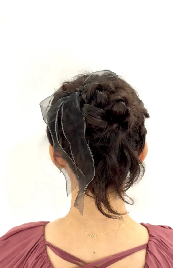 ヘアアレンジ お団子ヘア ヘアセット🎀推し活 市川駅近🩵MIHOのヘアスタイル