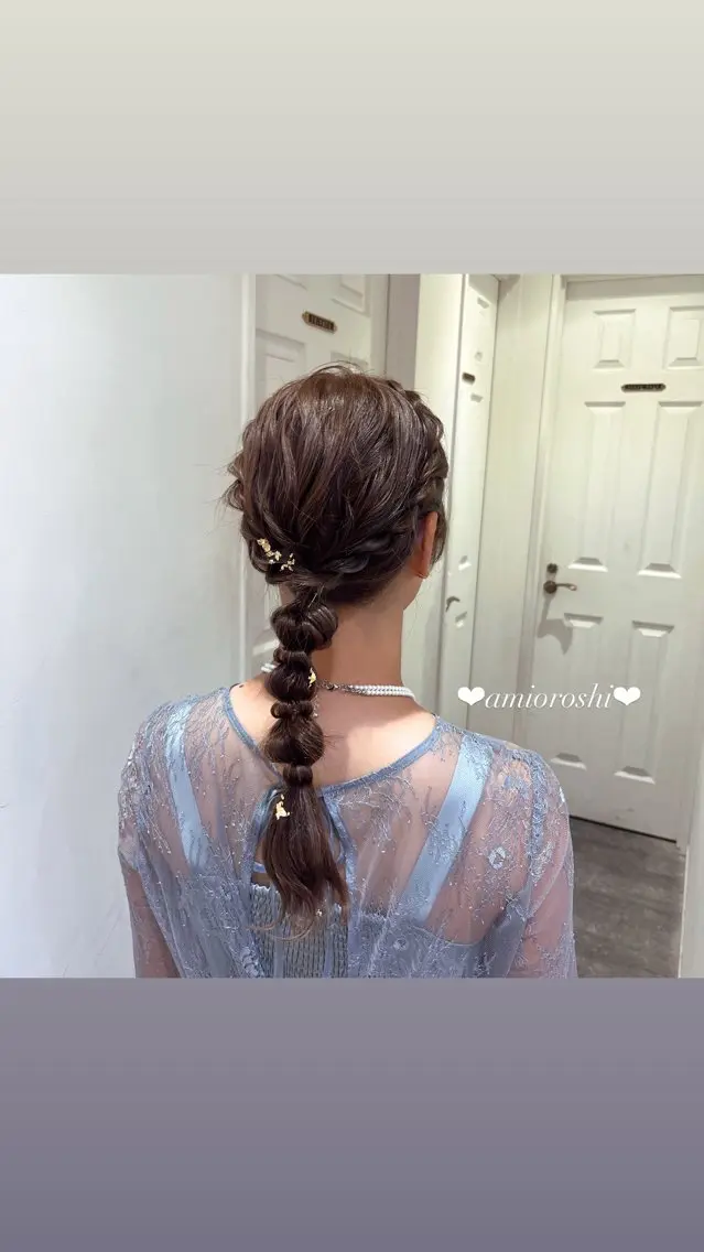 ヘアアレンジ 結婚式・ブライダル ヘアセット エクステ🎀 暖色カラー🎀amiのヘアスタイル