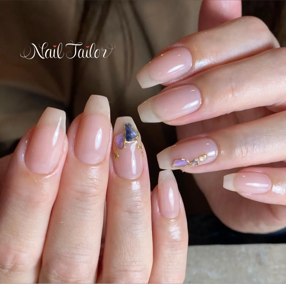 ネイル アートネイル 長さ出し ジェルネイル ニュアンスネイル オフィスネイル ハンドネイル NailTailor ネイルテイラーのネイルデザイン
