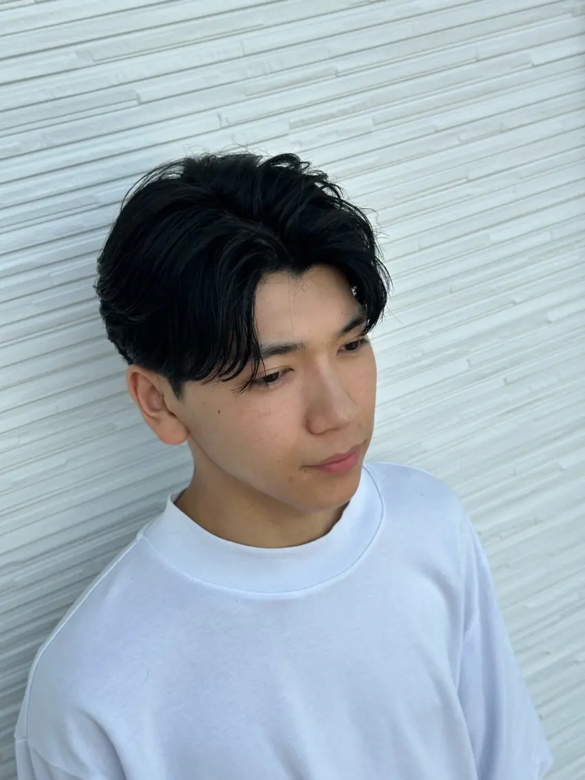 ショート パーマ メンズ センターパート ヘッドスパ メンズ専門美容師／ メンズパーマ／森口のヘアスタイル