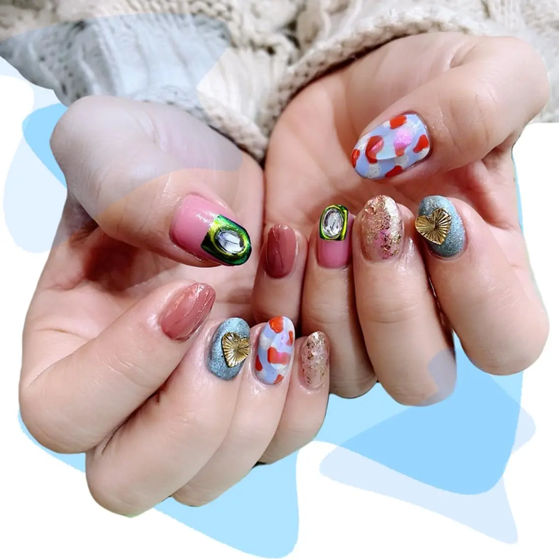 ネイル オーロラネイル 氷ネイル・うるうるネイル 韓国ネイル マグネットネイル ミラーネイル VOLLMOND nailのネイルデザイン