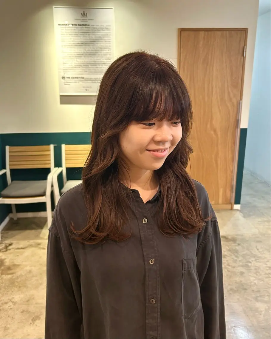 ミディアム カット ヘアカラー mahiro🩰 hair braceのヘアスタイル