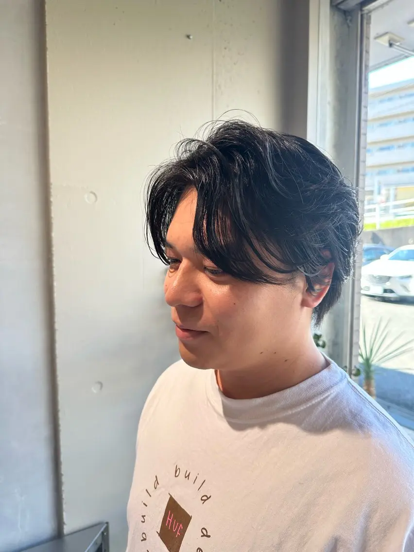 パーマ メンズ カット パーマ 加納 孝也のヘアスタイル