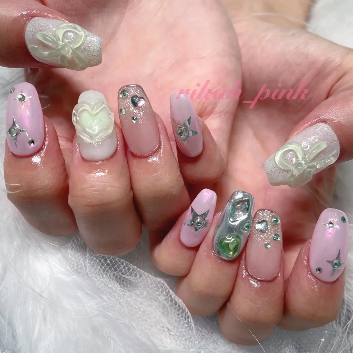 ネイル アートネイル スカルプネイル HIKA🦋 個性派スカルプネイルのネイルデザイン
