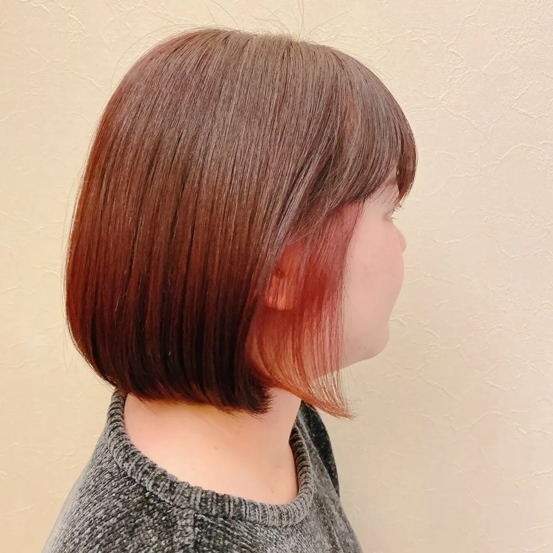 ショート カラー イヤリングカラー 顔周りカット 髪質改善/艶カラーのヘアスタイル