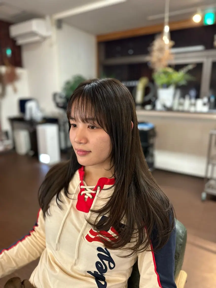 ロング カラー ブラウンカラー レイヤーカット カット ヘアカラー 💜推しインナー カラー/菊池柊真💜のヘアスタイル