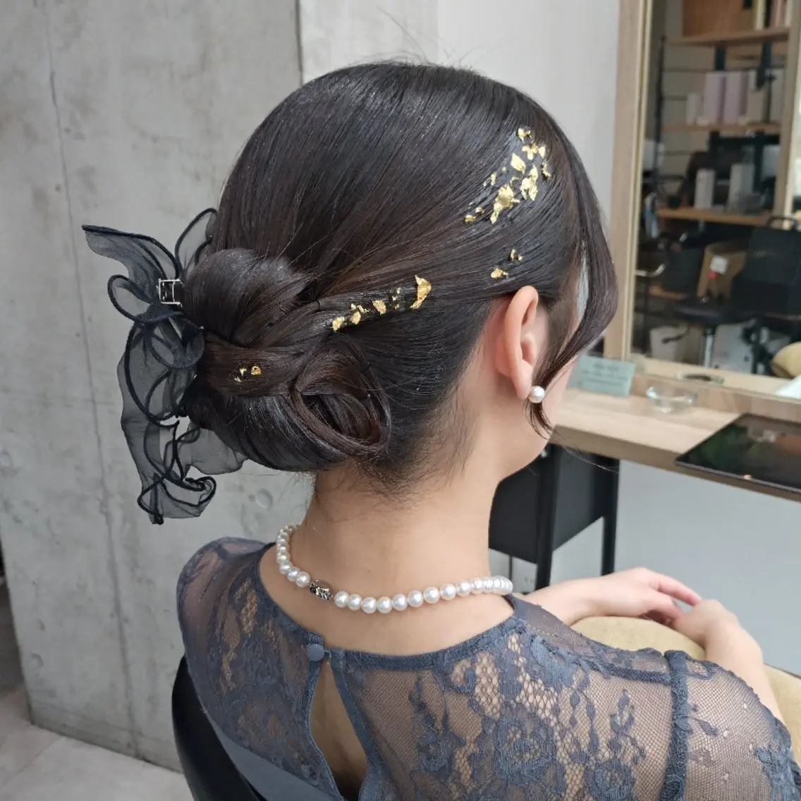 セミロング ヘアアレンジ ヘアセット ヘアアレンジ/柔らか 艶カラー/AKARIのヘアスタイル