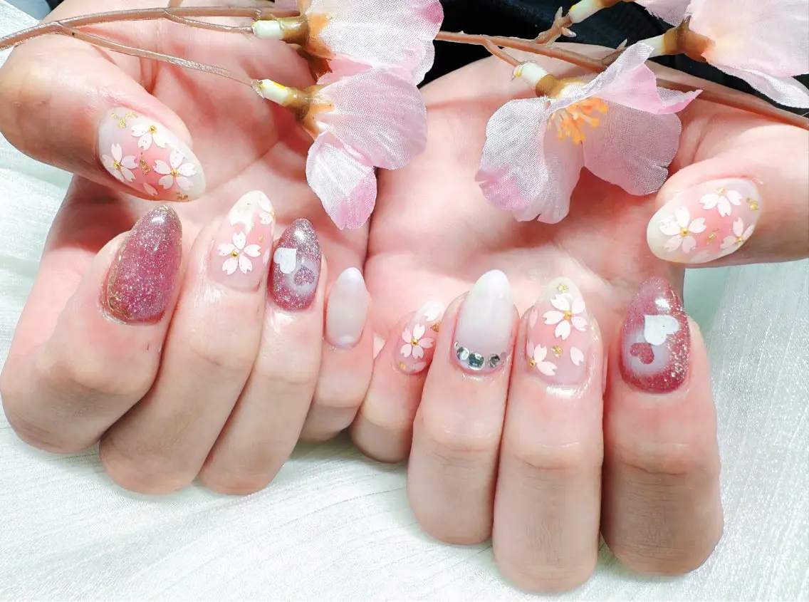 ネイル 桜ネイル ハンドネイル Joliesse nail salonのネイルデザイン