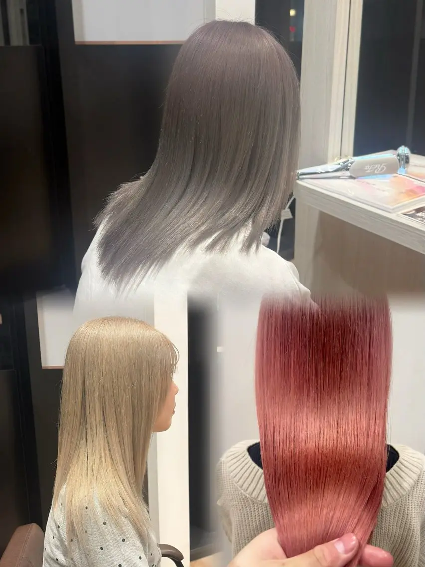 ダブルカラー(ブリーチ＋ワンカラー)の写真