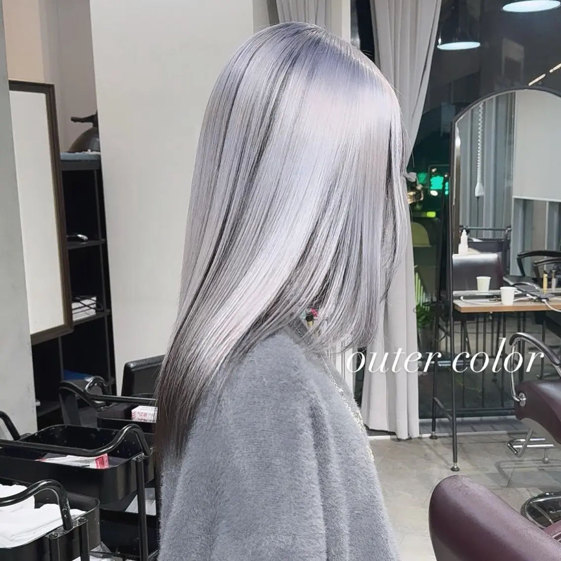 セミロング カラー カット ヘアカラー トリートメント ヘアセット 💜ハイトーン💛 マジカルかいちゃんのヘアスタイル