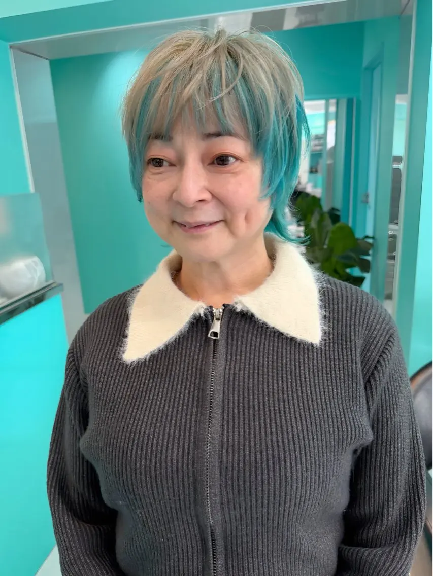 ショート カラー ブリーチ ダブルカラー レイヤーカット ウルフカット ヘアカラー 🫧ショート/ボブ 池袋西口・泡渕✂️のヘアスタイル
