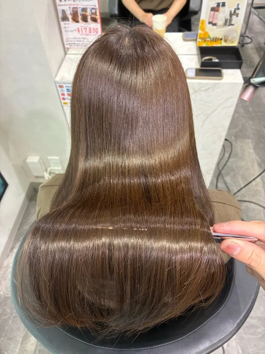 ロング 縮毛矯正 大山 透輝のヘアスタイル
