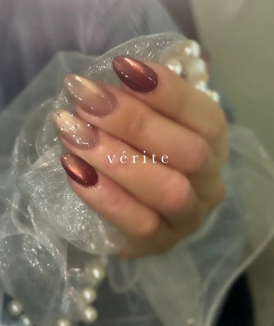 ネイル アートネイル ボルドー vérite nailのネイルデザイン