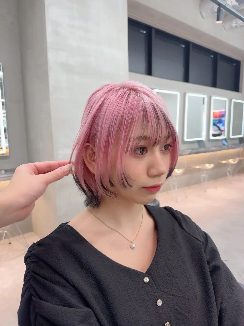 ミディアム カラー ヘアアレンジ ヘアカラー トリートメント ARIA💎縮毛矯正 ブリーチ💎複雑履歴のヘアスタイル
